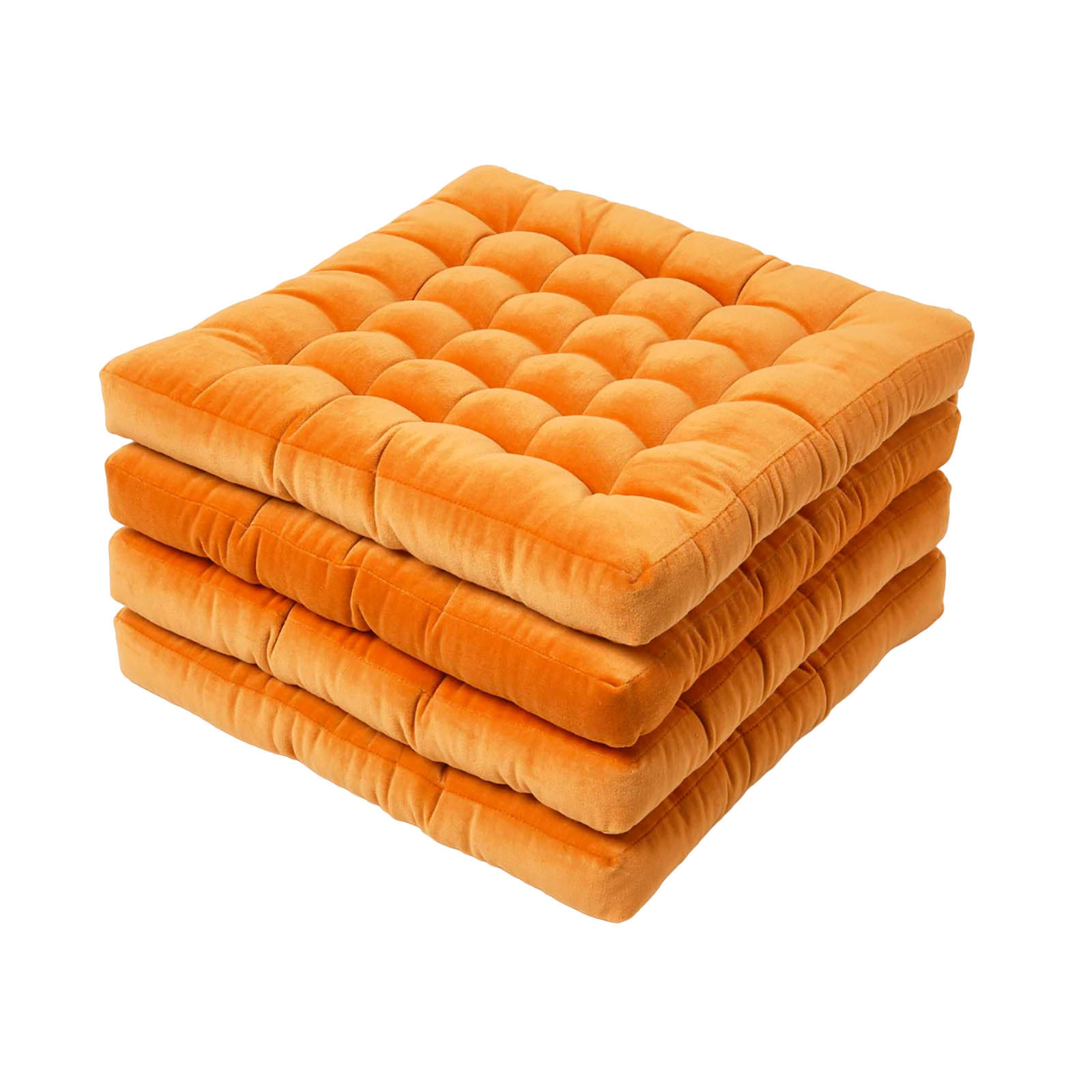 STUHLKISSEN Samt 4er-Set orange 40/40/5 cm - Orange, Textil (40/40/5cm) - Homescapes
