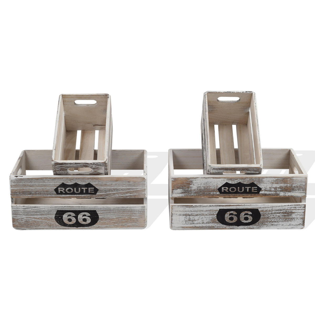 HOLZKISTEN SET, 4tlg. Weiß 22/35/15 cm - Weiß, Holz (22/15/35cm) - Mobili Rebecca