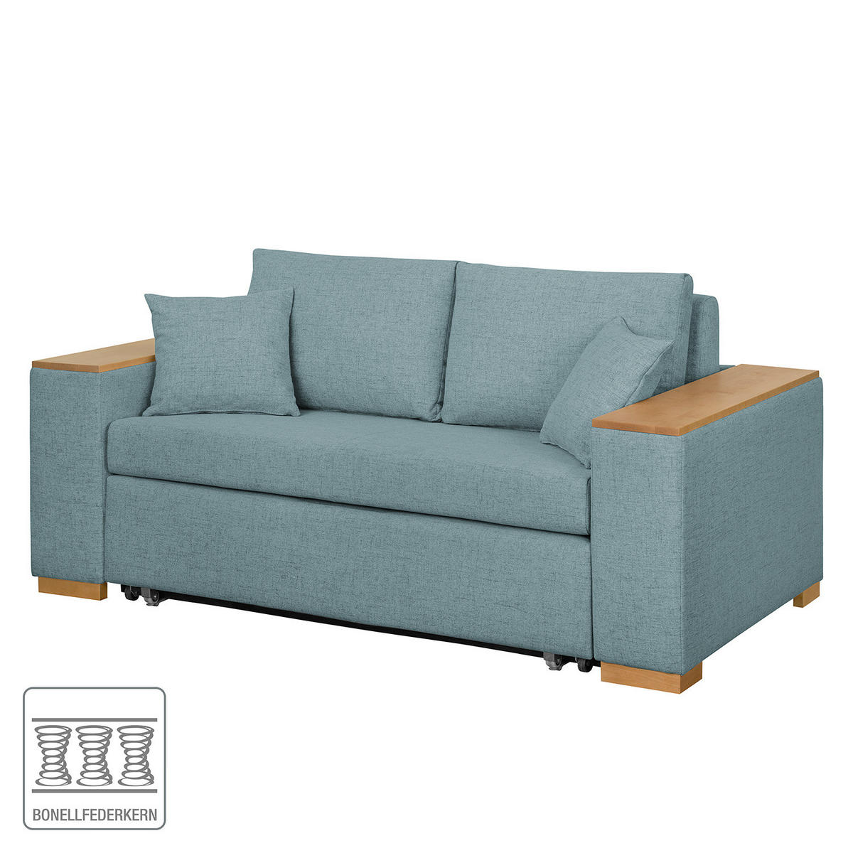 SCHLAFSOFA mit XL Armlehne - Grau, Textil (216/90/90cm) - home24