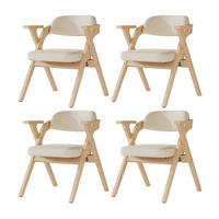 KLAPPSTUHL DE-35789 4 Stück mit Leinenbezug Beige - Beige, Holz (66.5/76/63.5cm) - ComfortXL