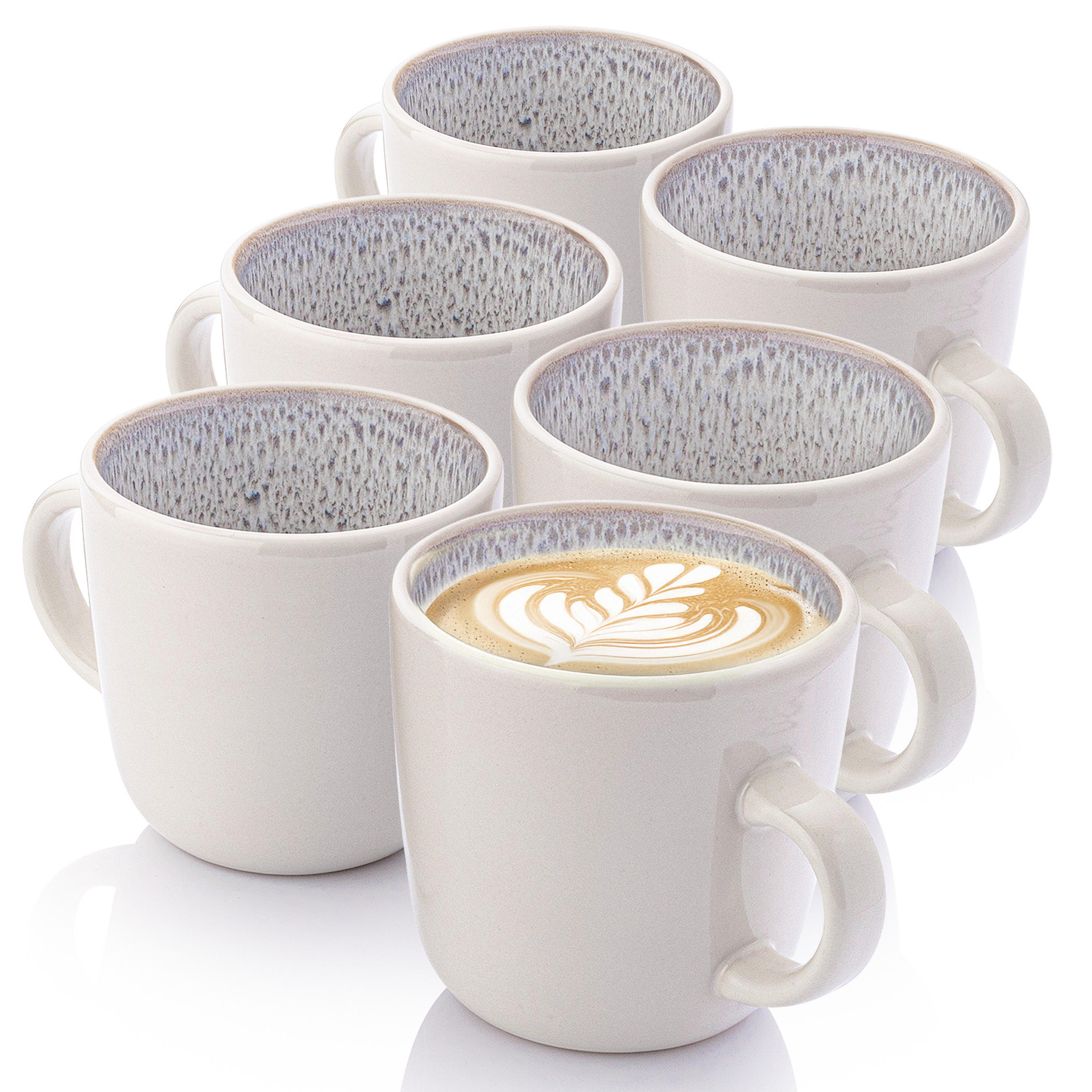KAFFEEBECHER SET KRETA - 6 teilig aus Steingut - Creme, Stein (0.35L) - Sänger