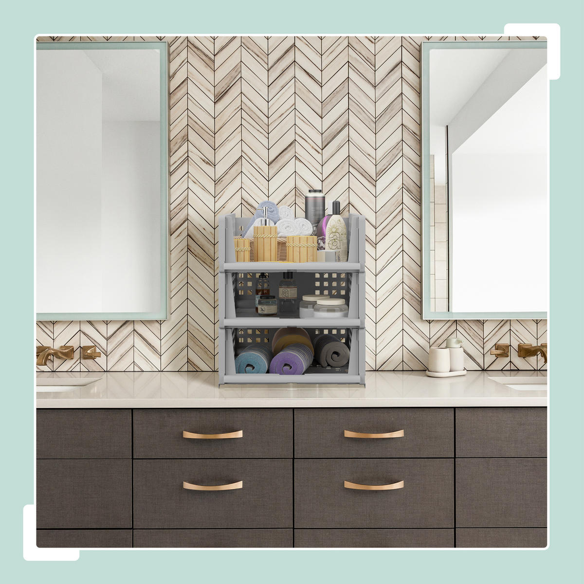 3XSCHRANK Organizer - Grau, Kunststoff (33.5/13/43.5cm) - Relaxdays