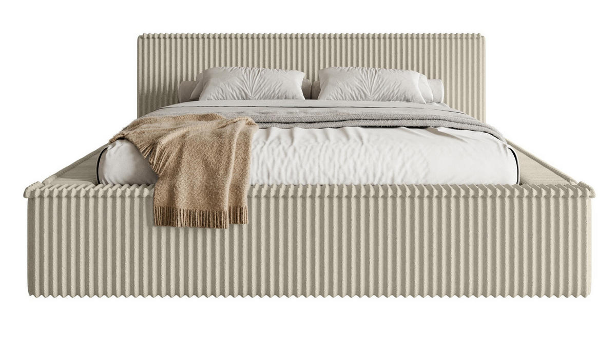 POLSTERBETT AFFOLIO Hellbeige 180x200 cm - Ecru/Schwarz, Kunststoff/Textil (180/200cm) - Selsey