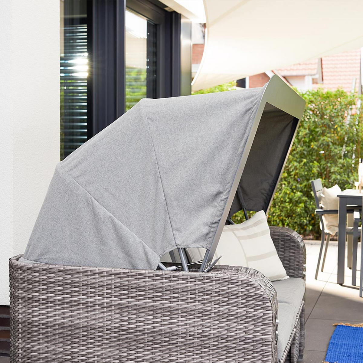 STRANDKORB HOLBY - Ohne Regenabdeckung - Grau, Kunststoff (160/69/189cm) - Home Deluxe