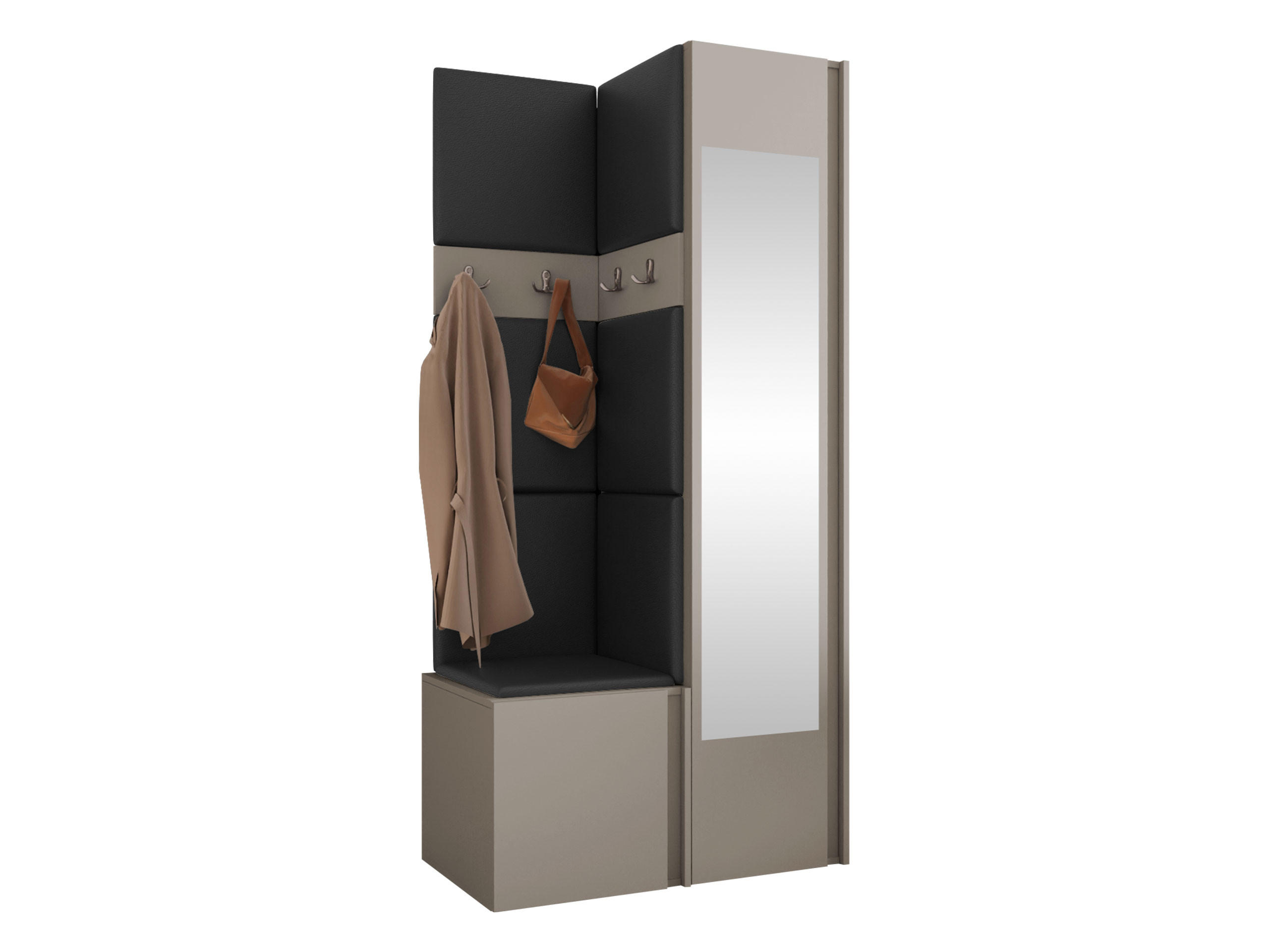 Mirjan24 Garderoben-Set Kaschmir, Schwarz 82x186x46 cm