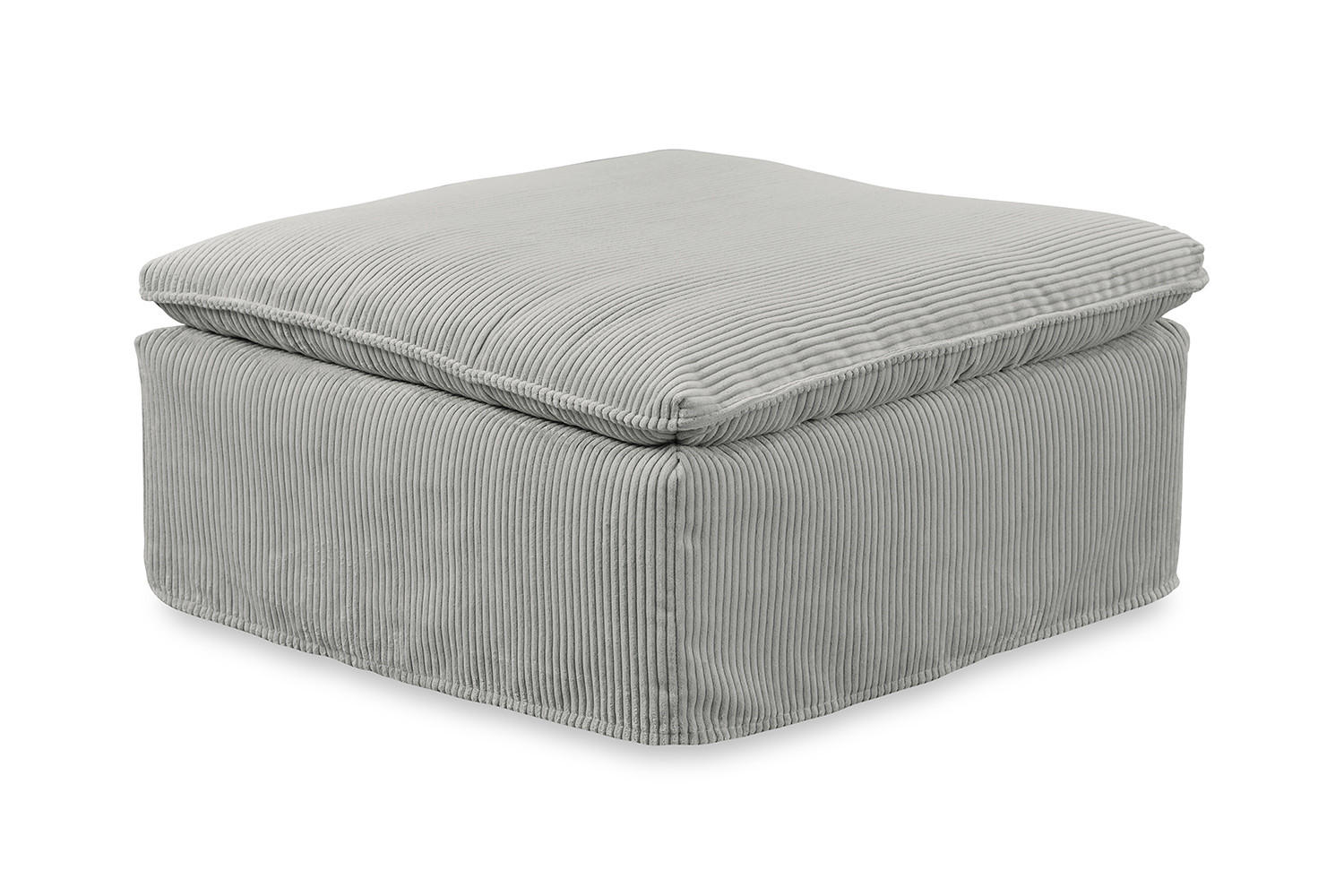POLSTERHOCKER NETTA Grau Cord - Grau, Textil (90/46/90cm) - KAWOLA