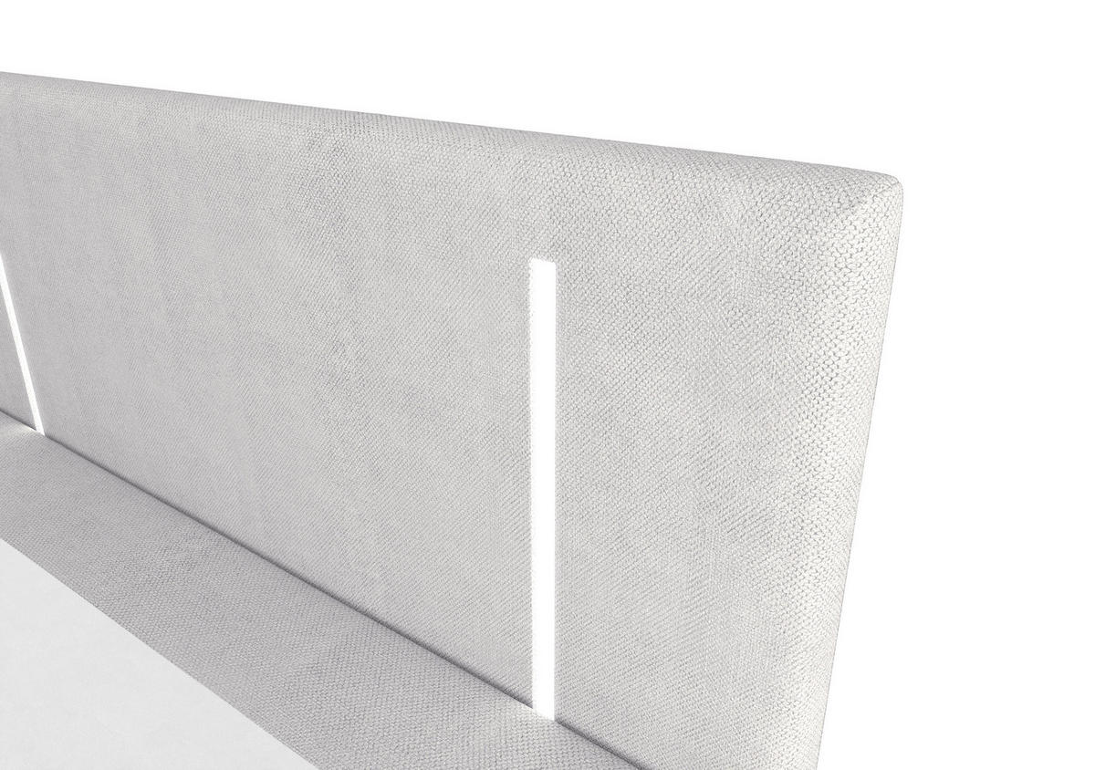 BOXBETT ONO mit Matratze H3, Bonell und Topper 160x200 CURIO 80 - Hellgrau, Textil (160/200cm) - Bedante