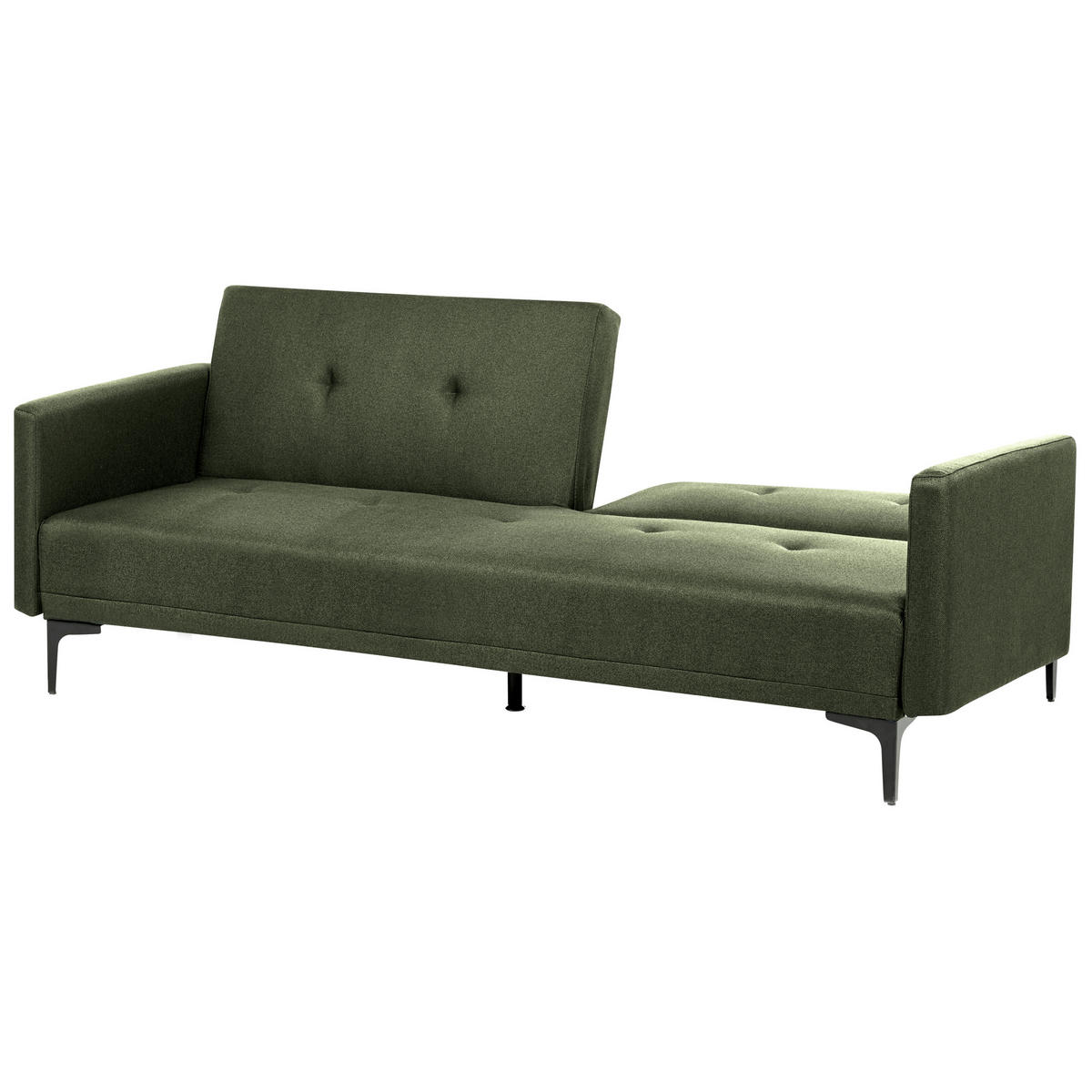 3-SITZER-SCHLAFSOFA dunkelgrün/schwarz Lucan - Schwarz/Grün, Textil (191/75/91cm) - Beliani