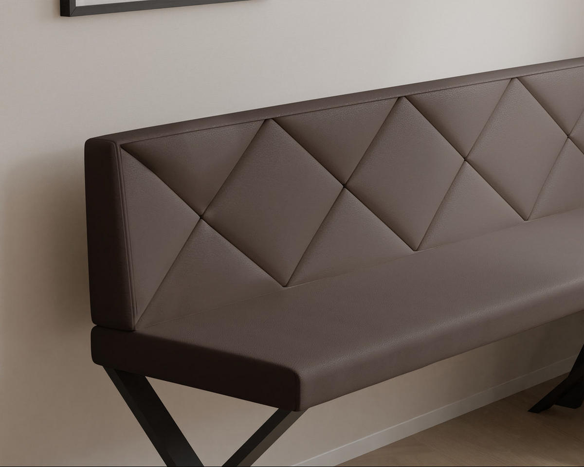ECKBANK rechts VERO X Kunstleder gesteppt, 168/128 cm Braun - Braun, Kunststoff/Textil (128/168cm) - Idohome