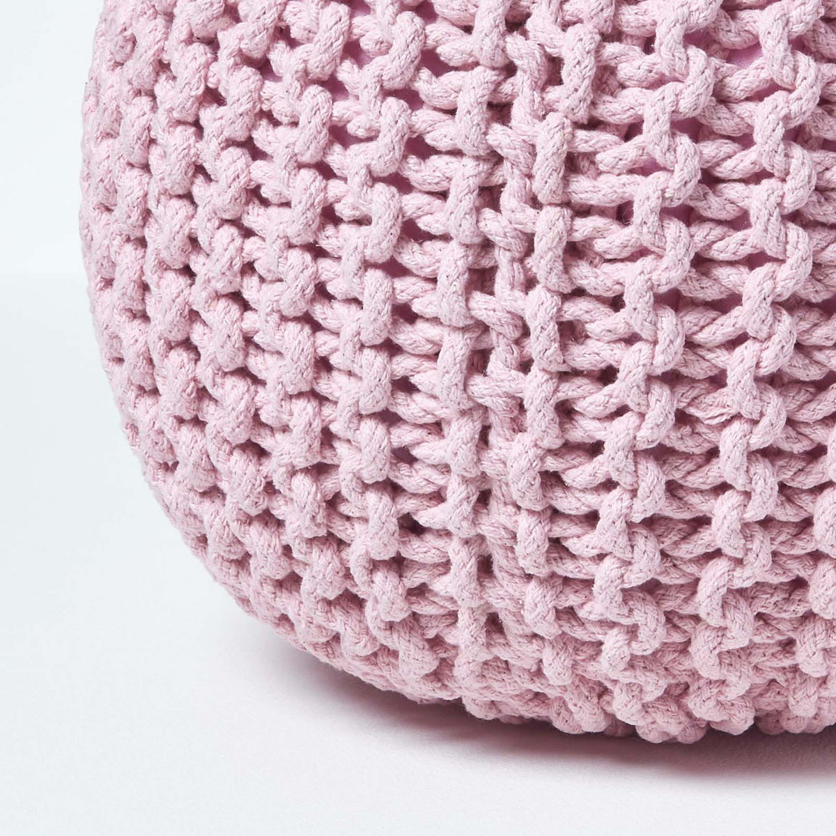 STRICK-POUF rosa, 40/40/35 cm - Rosa, Textil (40/35/40cm) - Homescapes