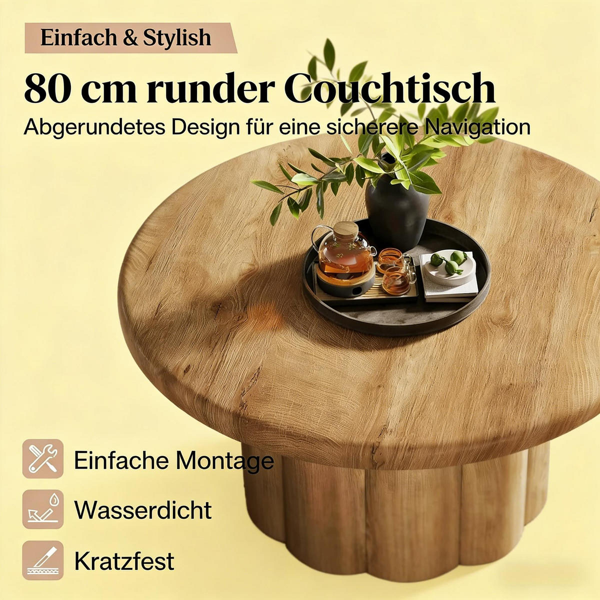 COUCHTISCH Braun 80/80/45.5 cm - Braun, Holzwerkstoff (80/80/45.5cm) - PANGIVO