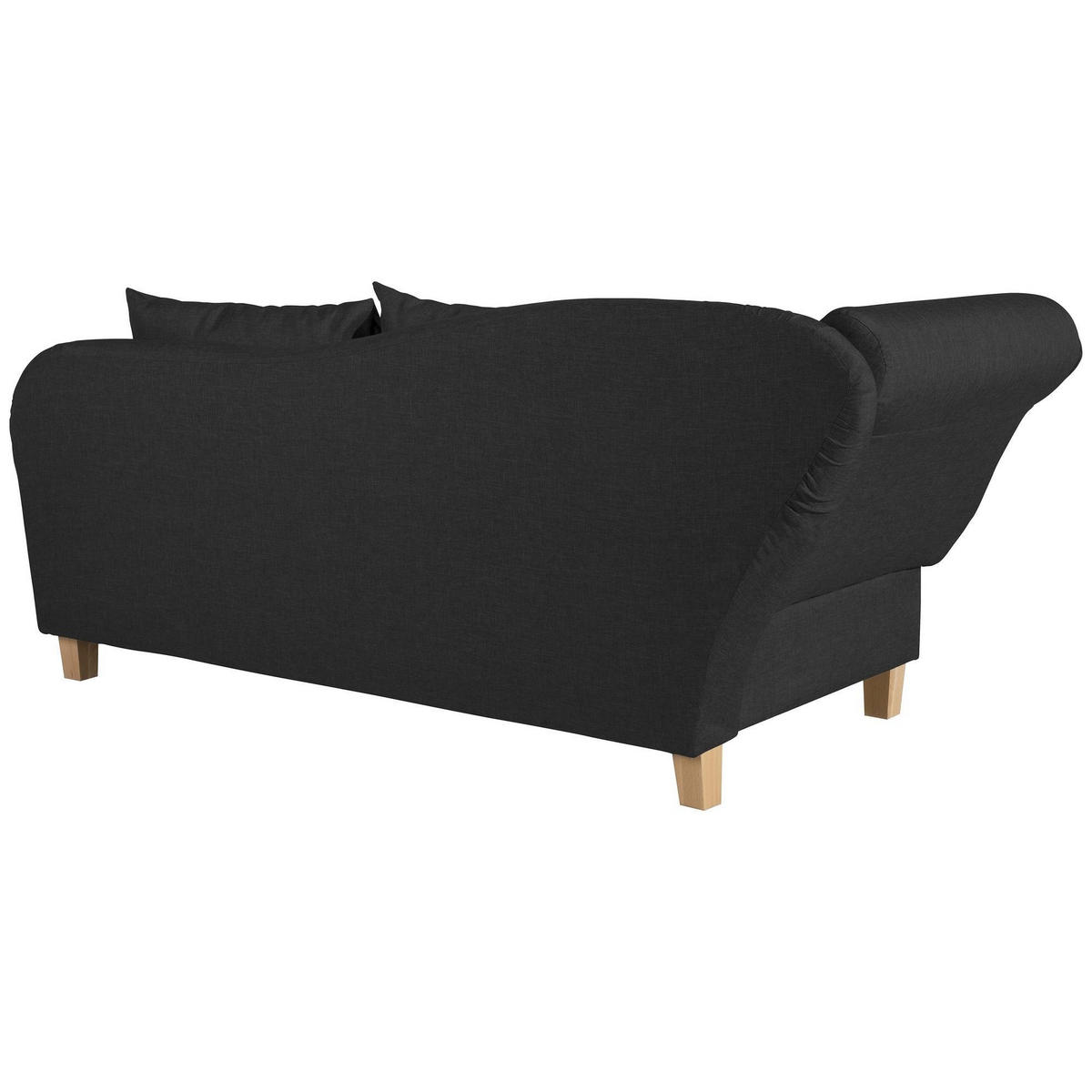 RECAMIERE mit Armteil links klappbar Katia Bezug Flachgewebe Buche natur / schwarz - Schwarz, Kunststoff (190/82/88cm) - 58aufmkessel