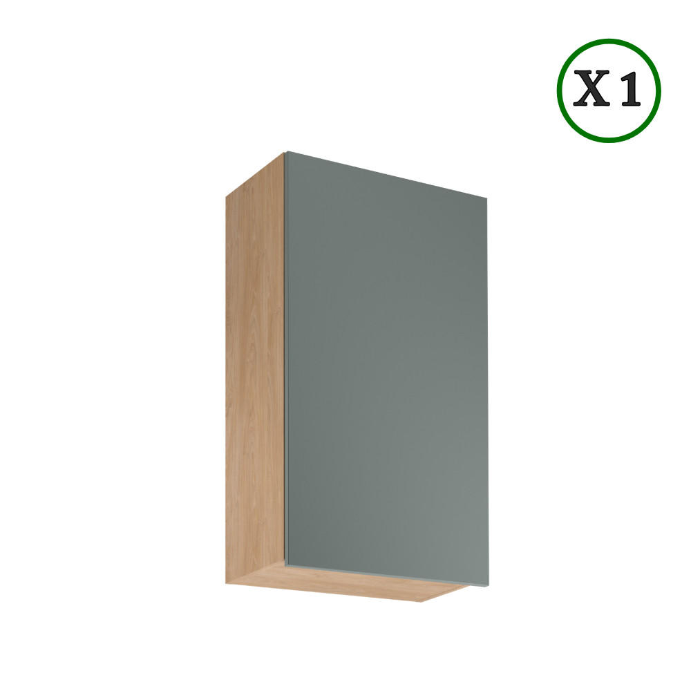 KÜCHENZEILE 200 cm - Sorento K1-M200 - in Grün / Sonoma Eiche - Schwarz/Grün, Holzwerkstoff/Metall (200/210/58cm)