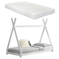 KINDERBETT Onejda mit Matratze - Weiß, Holz/Textil (90/200cm) - [en.casa]