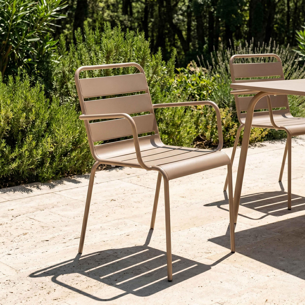 GARTENSET 5-tlg., Taupe - Taupe, Metall - Oviala
