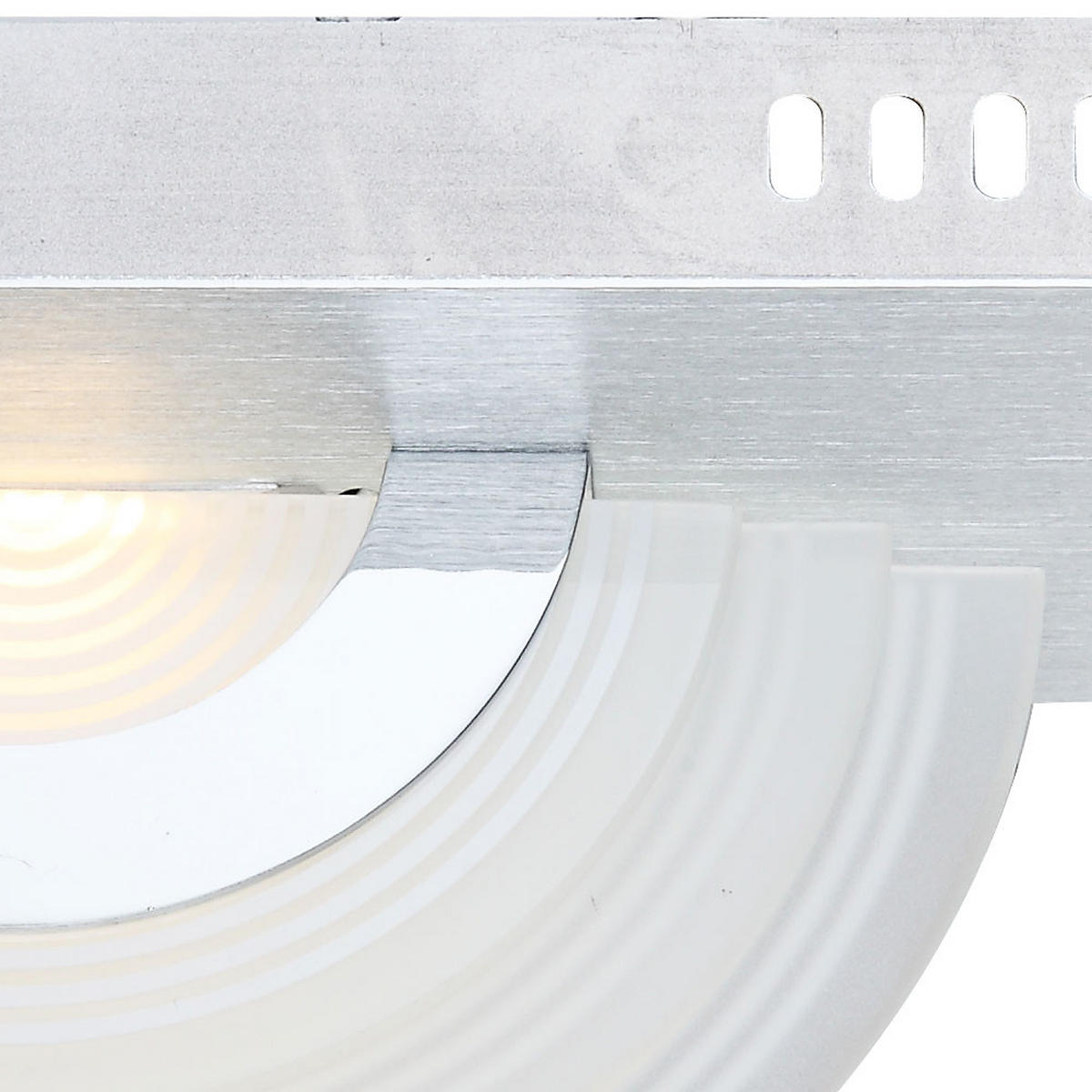 LED WANDLEUCHTE Aluminium Silber 2er Set - Silberfarben, Glas (6/13.7/46cm) - Globo Lighting