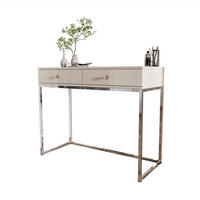 KONSOLE Glamour auf Chromgestell mit Kristallgriff - Kaschmir/Silberfarben, Holzwerkstoff (100/81/42cm) - Lookway