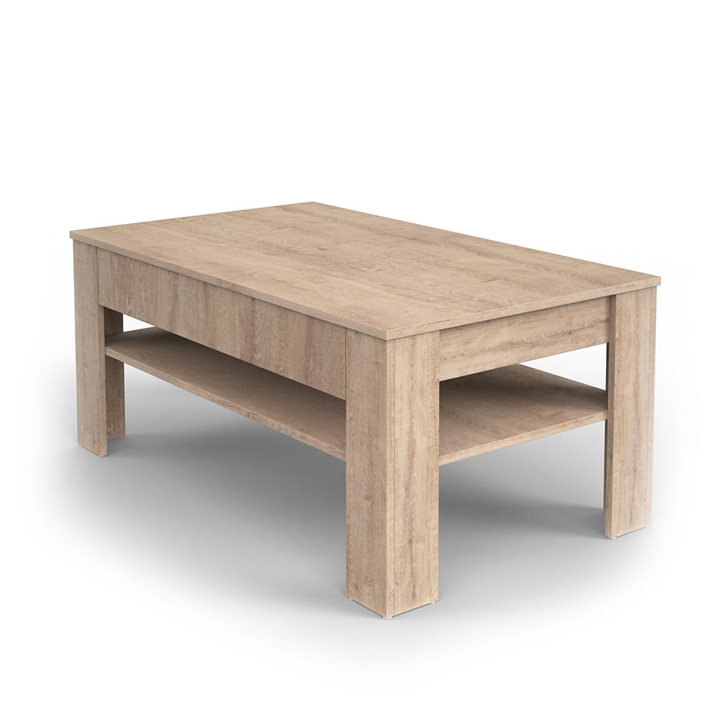 COUCHTISCH Milan Sonoma 92.2 x 65 cm - Sonoma Eiche, Holzwerkstoff (65/92.2/48cm) - Vicco
