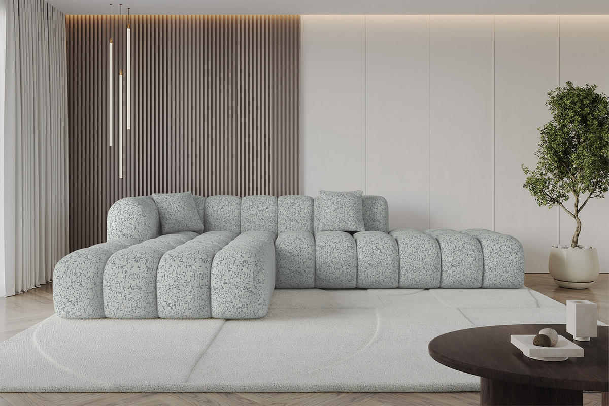 ECKSOFA Ottomane Links OLEA-L2 - 289x176x71 cm Grün - Waldgrün/Schwarz, Holzwerkstoff/Kunststoff (289/176cm)