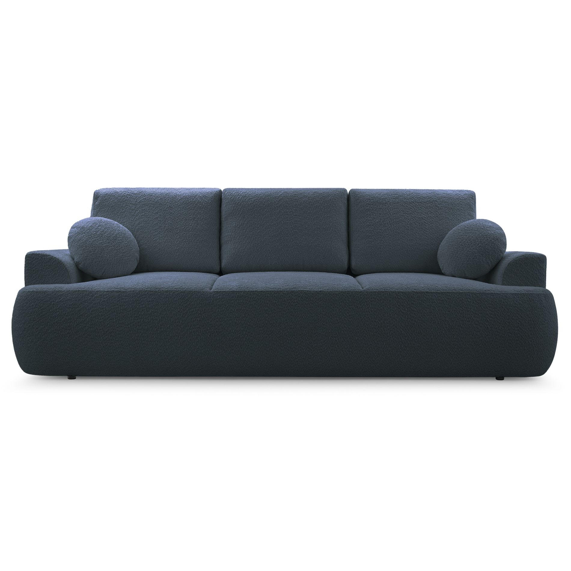 3-SITZER SOFA Barletto Dunkelgrau Bouclé - Dunkelgrau/Schwarz, Holz/Textil (248/94/110cm) - Selsey