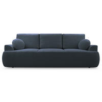 3-SITZER SOFA Barletto Dunkelgrau Bouclé - Dunkelgrau/Schwarz, Holz/Textil (248/94/110cm) - Selsey