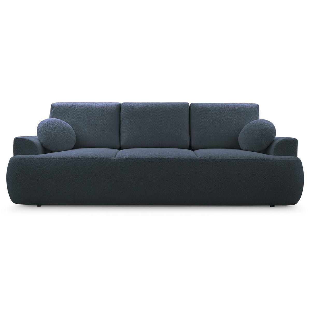 3-SITZER SOFA Barletto Dunkelgrau Bouclé - Dunkelgrau/Schwarz, Holz/Textil (248/94/110cm) - Selsey