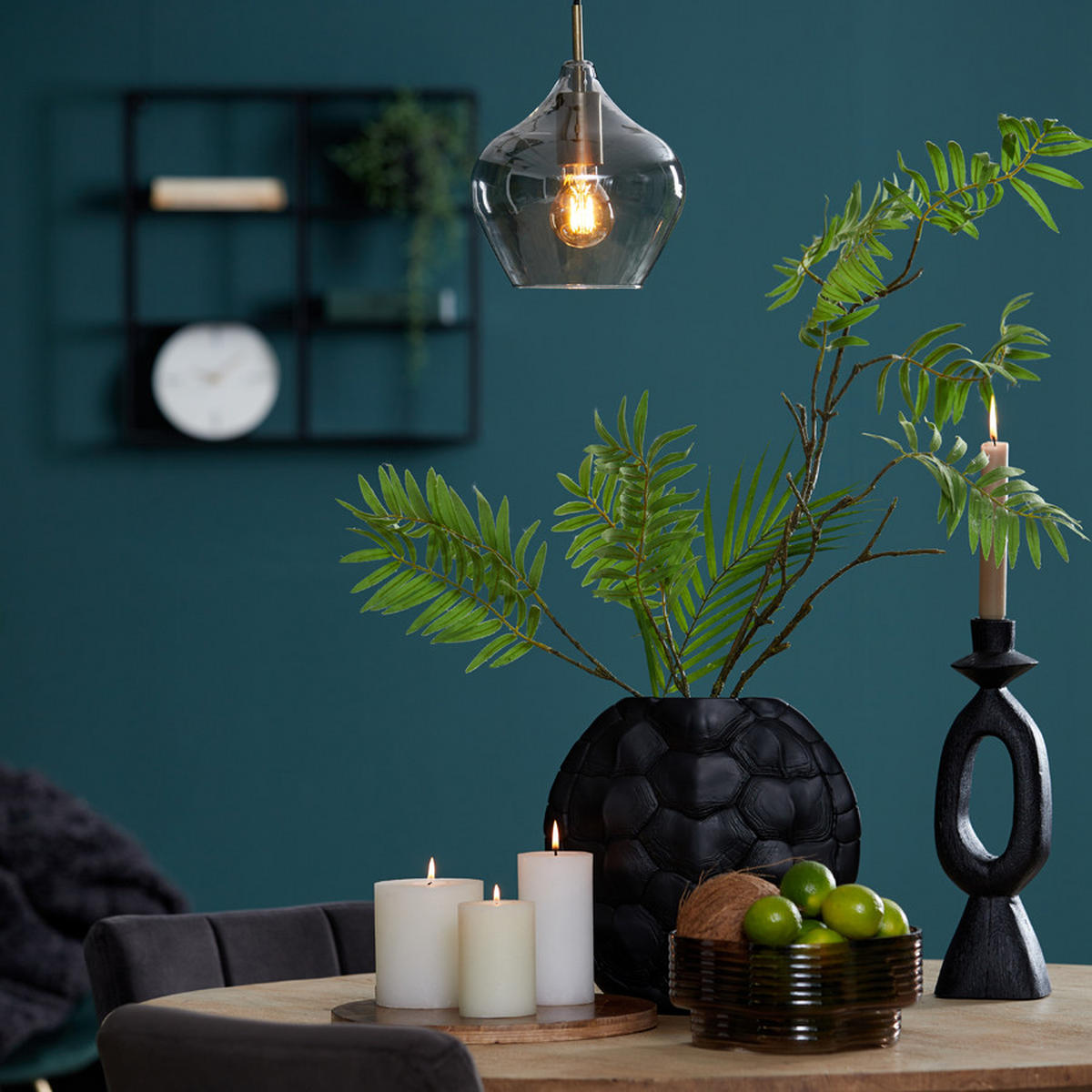 HÄNGELAMPE Rakel Bronze Ø20/21,5 cm - Bronzefarben, Glas (20/20/21.5cm) - Light & Living