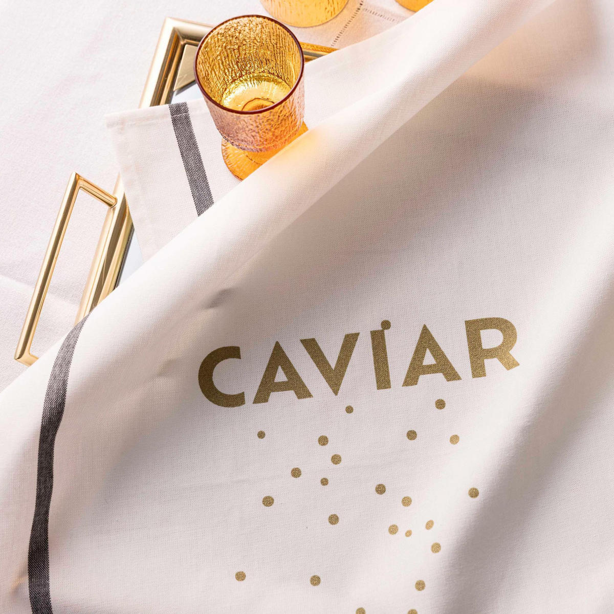 KÜCHENTUCH Caviar weiß 50 x 70 cm - Weiß, Textil (50/70cm)