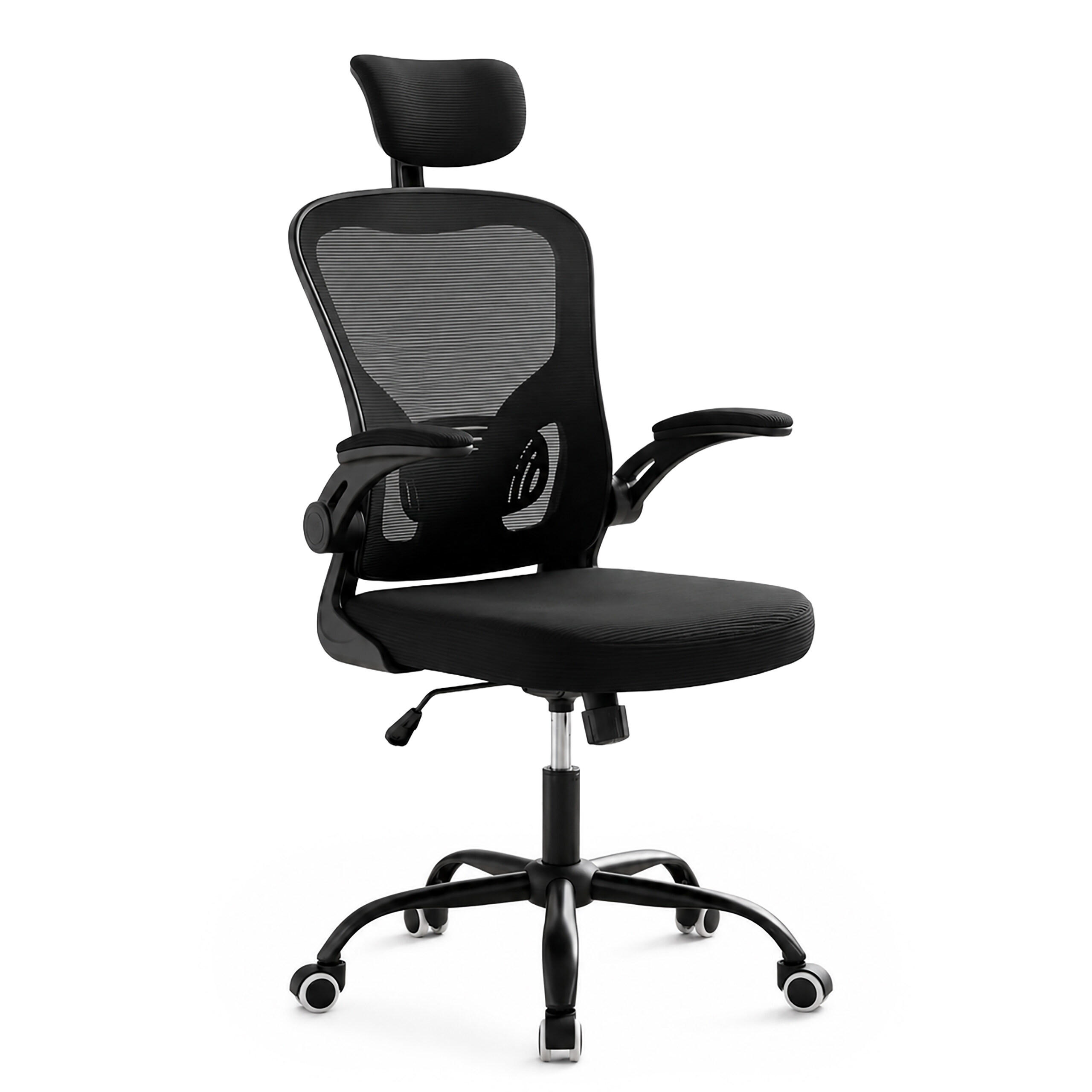 Relaxdays ŽIDLE Černá kancelářská ergonomická