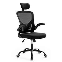 STOLIČKA Čierna kancelárska ergonomická - čierna, kov/textil (64/125/73cm) - Relaxdays
