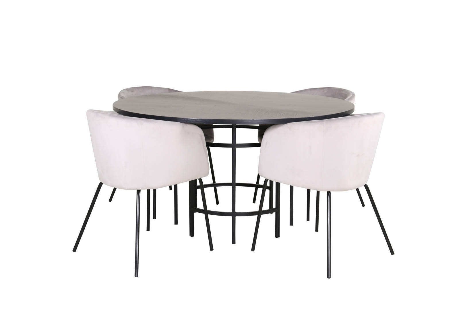 TISCHGRUPPE Grau - Dunkelbraun/Grau, Holzwerkstoff (140/74/140cm) - ebuy24