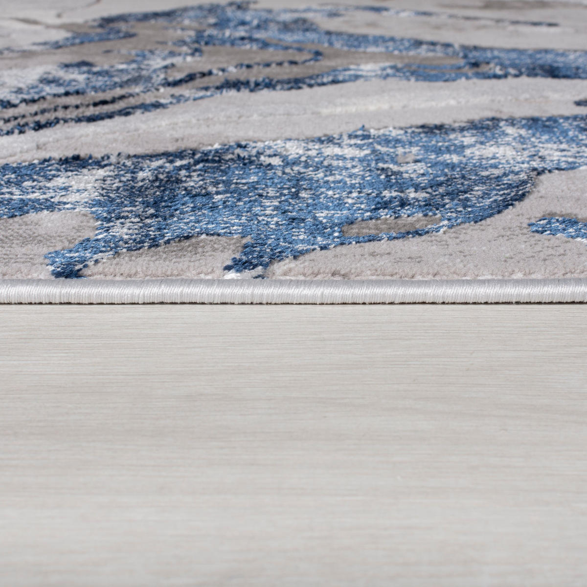 TEPPICH Marmor-Design, metallisch OUSE JOY, Blau-Grau 80x300 cm - Blaugrau, Textil (80/300cm) - KADIMA DESIGN