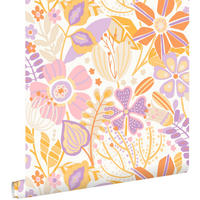 TAPETE Blumenmuster 50 x 900 cm - Weiß, Papier (50/0.1cm) - ESTAhome
