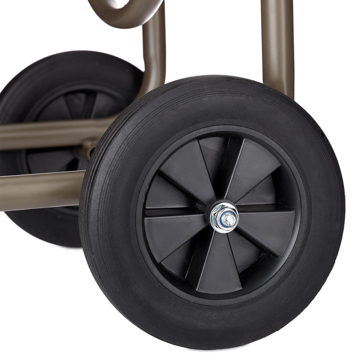 SCHLAUCHWAGEN - Braun, Kunststoff/Metall (47/80/70cm) - Relaxdays