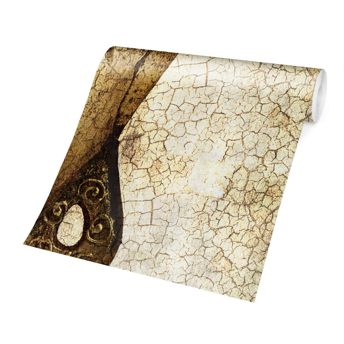 FOTOTAPETE Vintage Buddha 288/288 cm - Goldfarben, Papier (288/288cm) - Bilderwelten