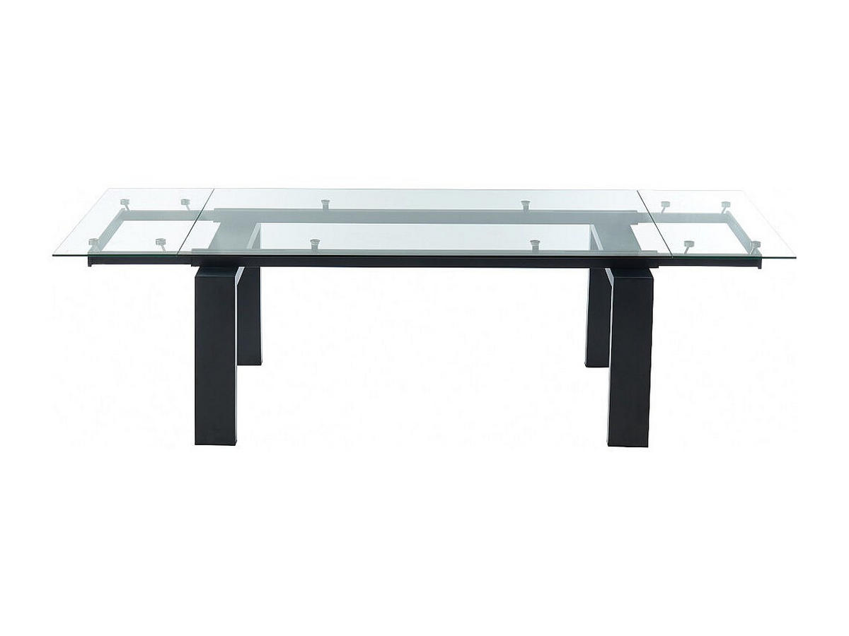 ESSGRUPPE - > 12 Personen - Glas - Transparent, Schwarz - LUBANA - Transparent/Schwarz, Glas (270/75/100cm) - Vente-Unique