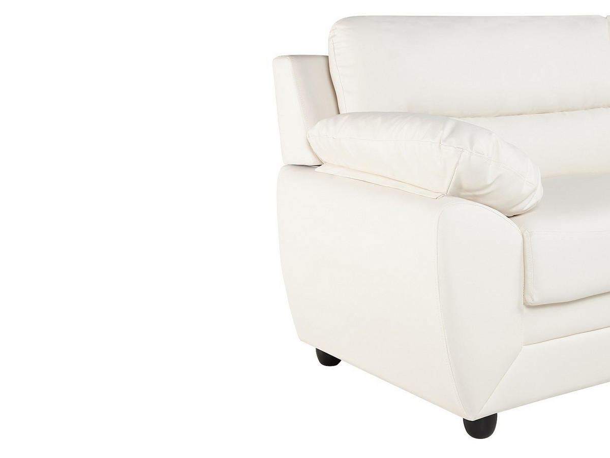 SOFA 3-Sitzer - Kunstleder - Weiß - MANOA - Weiß, Leder (201/88/82cm) - Vente-Unique