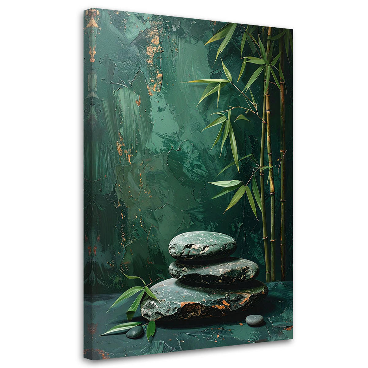 LEINWANDBILD Zen und Orientalisch 80x120cm - Grün, Textil (80/120cm) - Feeby