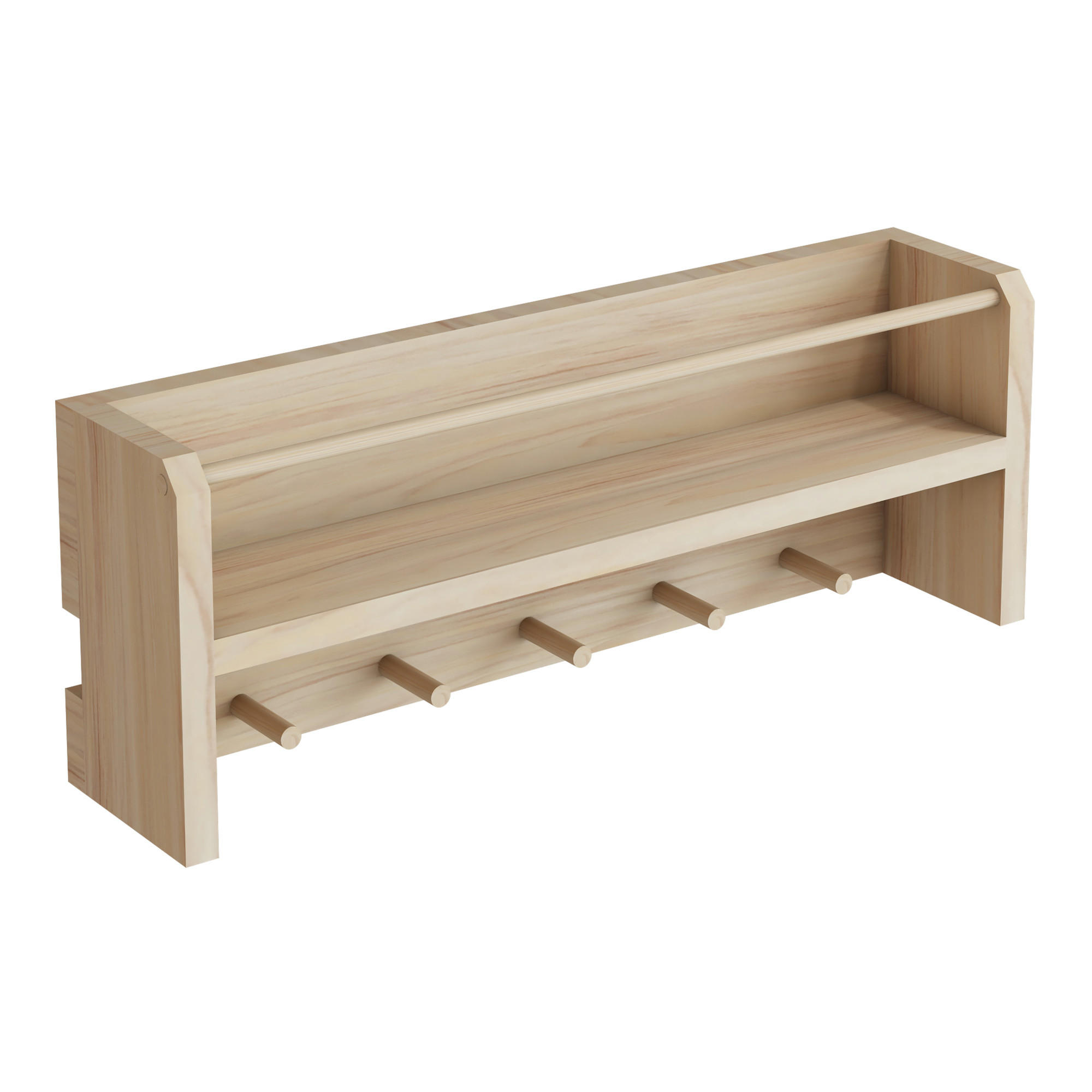 KINDERGARDEROBE Sundeved - Naturfarben, Holz (50/20/9cm) - [en.casa]