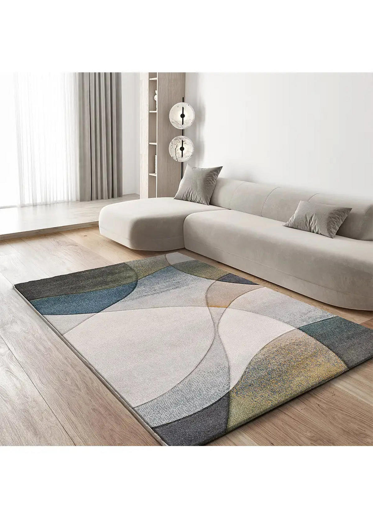 KURZFLORTEPPICH Grau / Blau Badet 160/230 cm - Blau/Grau, Naturmaterialien/Textil (160/230cm) - Atticgo