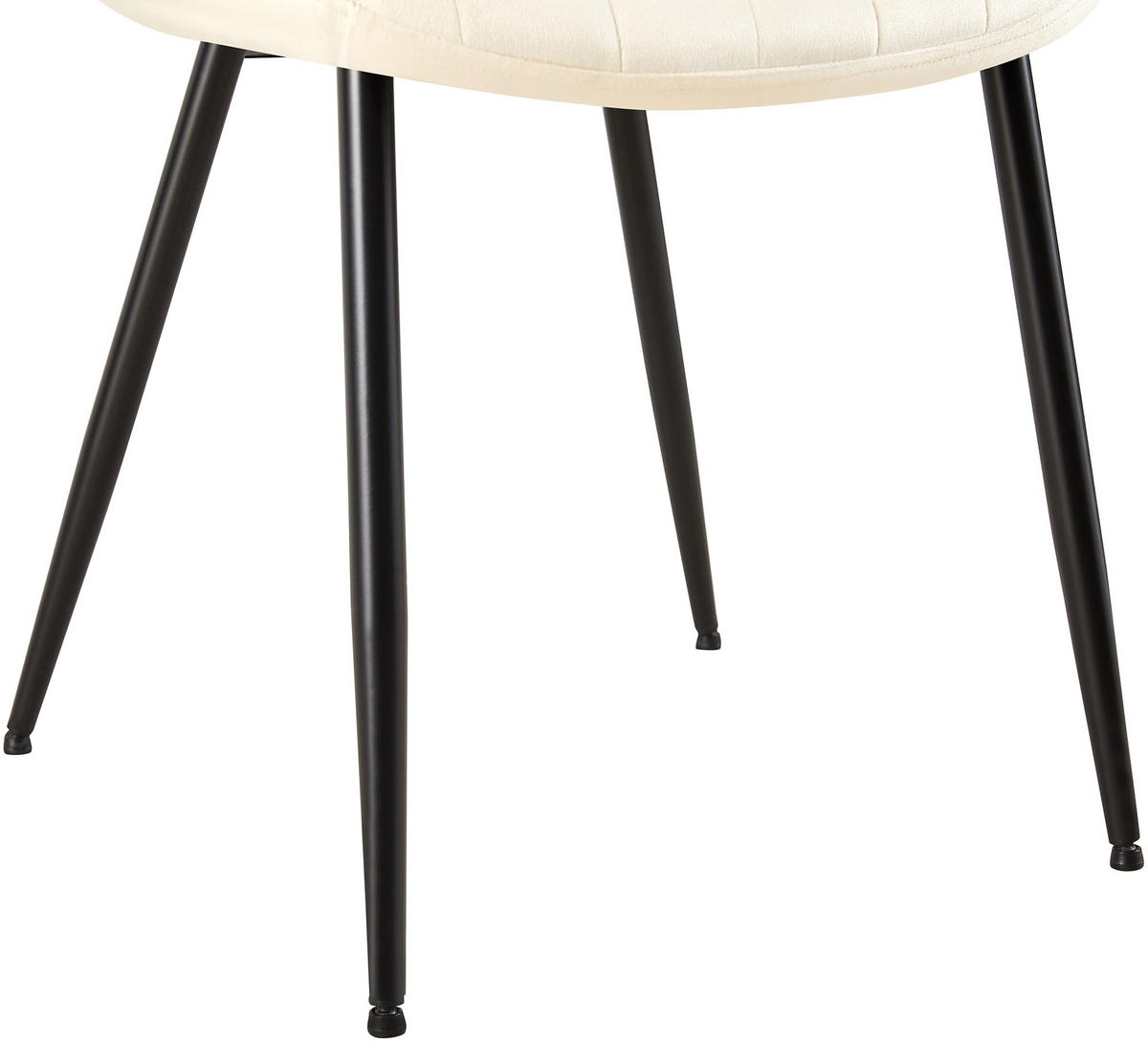 STUHL Samt creme - Creme/Schwarz, Textil/Metall (46/82/61cm) - CLP