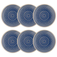 TELLER (6er Set) Sumatra - Blau, Keramik (14/14/1cm) - BUTLERS