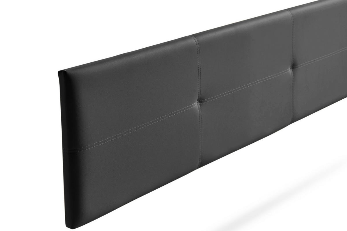 KOPFTEIL gepolstert ALMA Kunstleder 90x50x5 cm - Schwarz - Moonia - Schwarz, Holz (90/5/50cm)