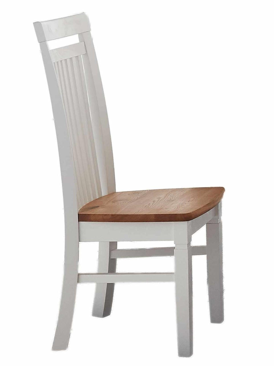 ESSZIMMERSTUHL weiß Olbia Wildeiche - Weiß/Braun, Holz (45/106/55cm) - Casamia Massive Möbel