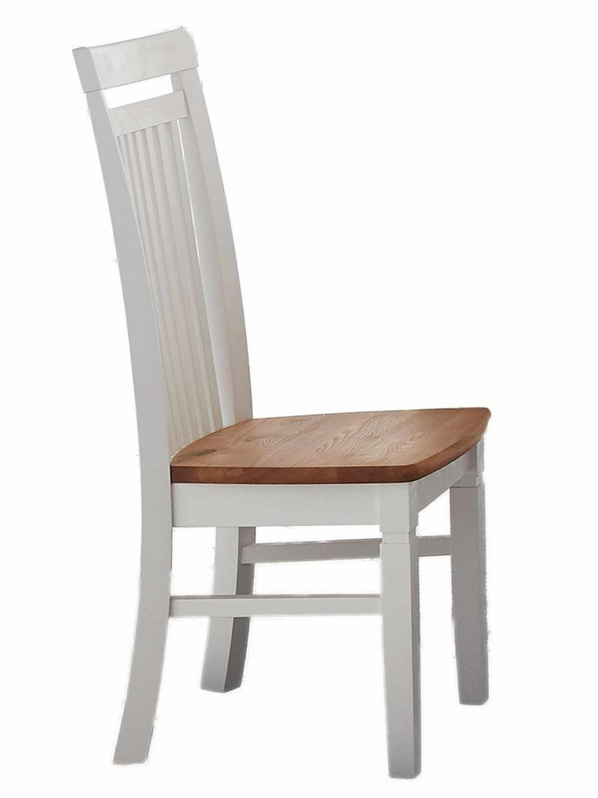 ESSZIMMERSTUHL weiß Olbia Wildeiche - Weiß/Braun, Holz (45/106/55cm) - Casamia Massive Möbel