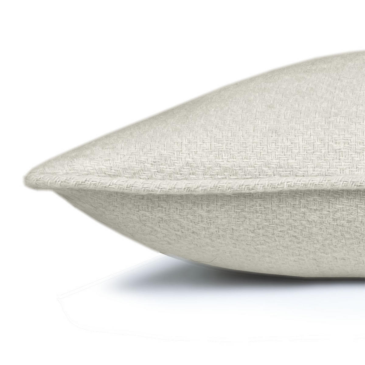 WOLLKISSEN recycelte Wolle Struktur Abbeyweiß 50x50 - Weiß, Textil (50/50/12cm) - Malagoon