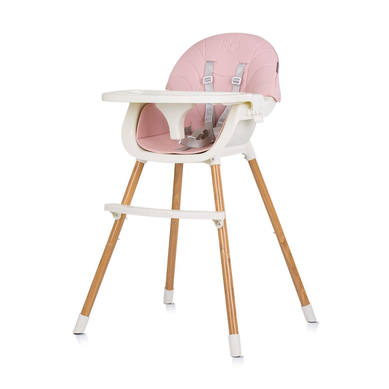 HOCHSTUHL Rio 2 in 1 rosa Kinderstuhl rutschfeste Beine 5-Punkt-Gurt - Pink/Rosa, Metall (61/84/51cm) - Chipolino
