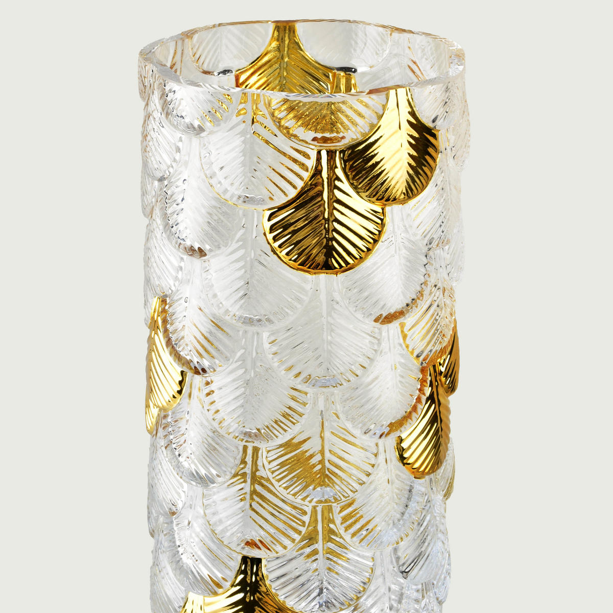VASE Serenite Gold 12/12/30.5 cm Glas - Goldfarben, Glas (30.5cm) - Mondex