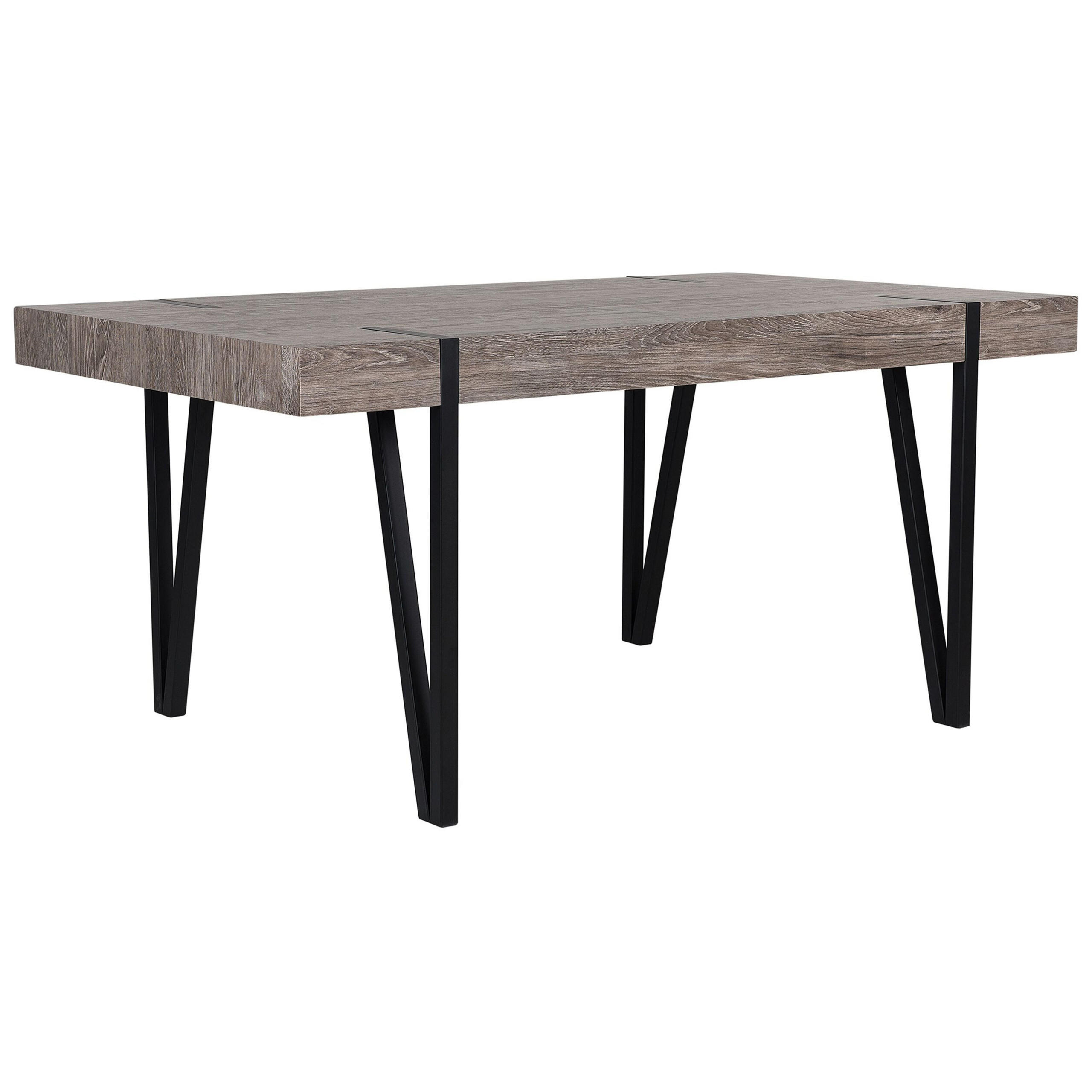 ESSTISCH 150/90/75 cm Dunkelbraun, Schwarz Rechteckig Adena - Dunkelbraun, Holzwerkstoff (150/90/75cm) - Beliani