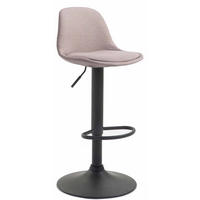 BARHOCKER Kilian, Gestell schwarz, Stoff Taupe - Taupe/Schwarz, Textil/Metall (39/100/43cm) - TPFLiving